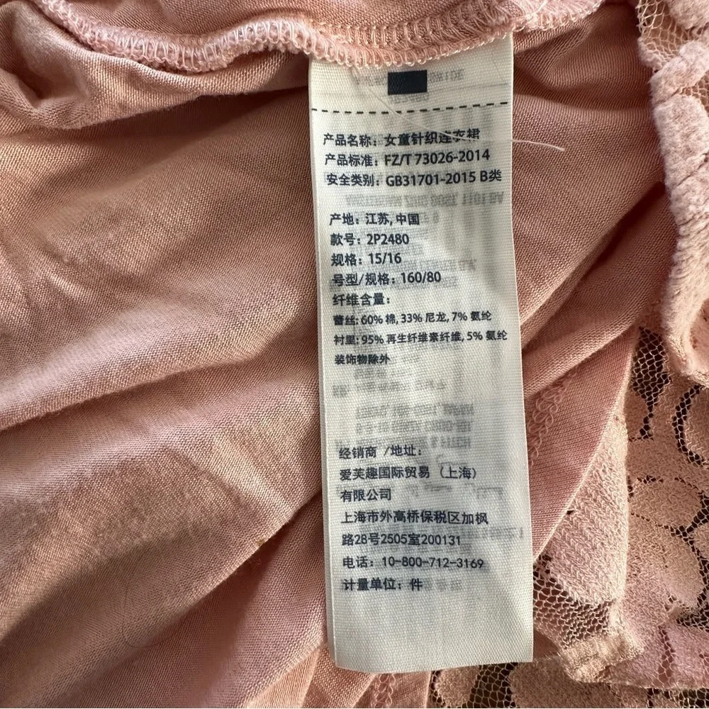Abercrombie Kids Dusty Pink Lace Floral 3/4 Sleeve Dress